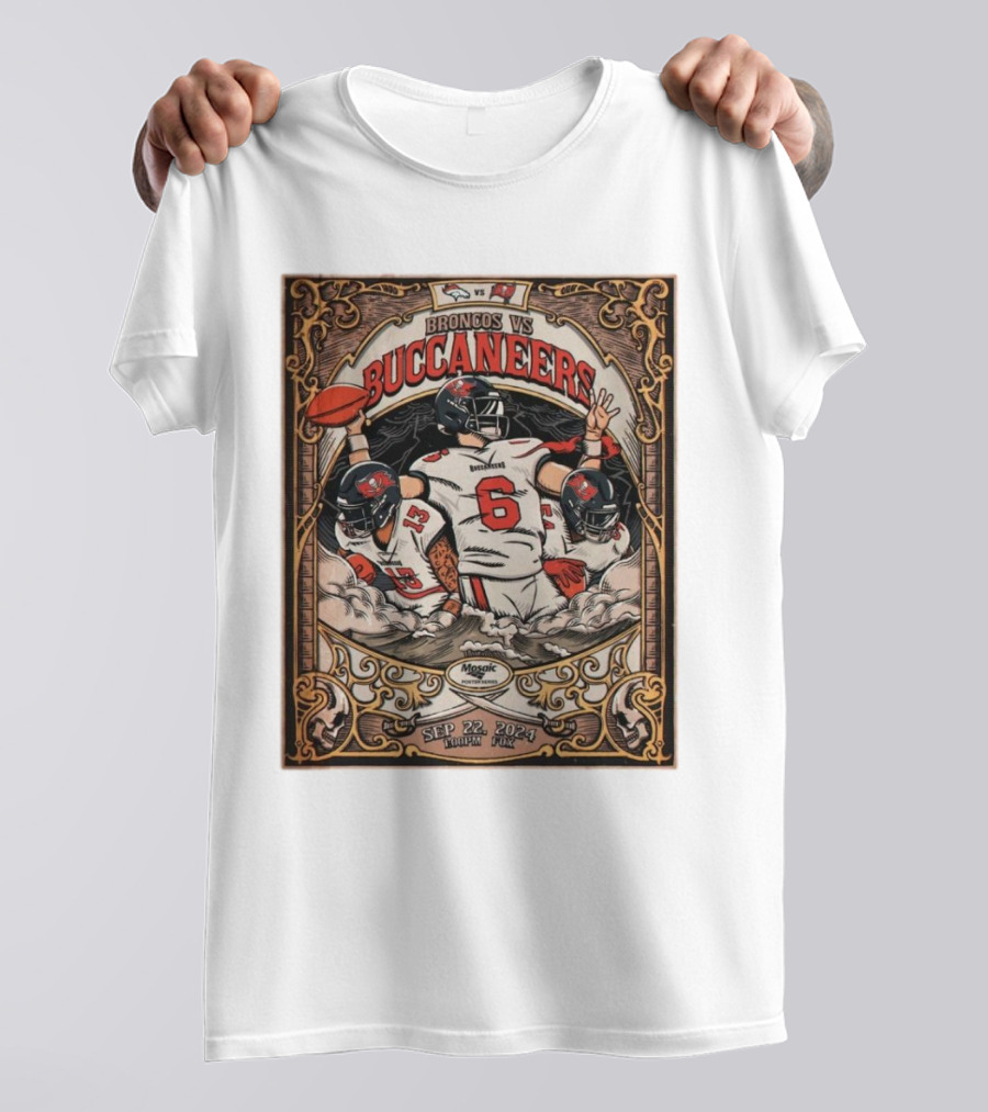 Broncos Vs Buccaneers Sep 22 2024 Matchup On Magic Graphics Vintage T-Shirt