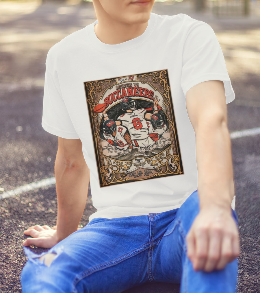 Broncos Vs Buccaneers Sep 22 2024 Matchup On Magic Graphics Vintage T-Shirt