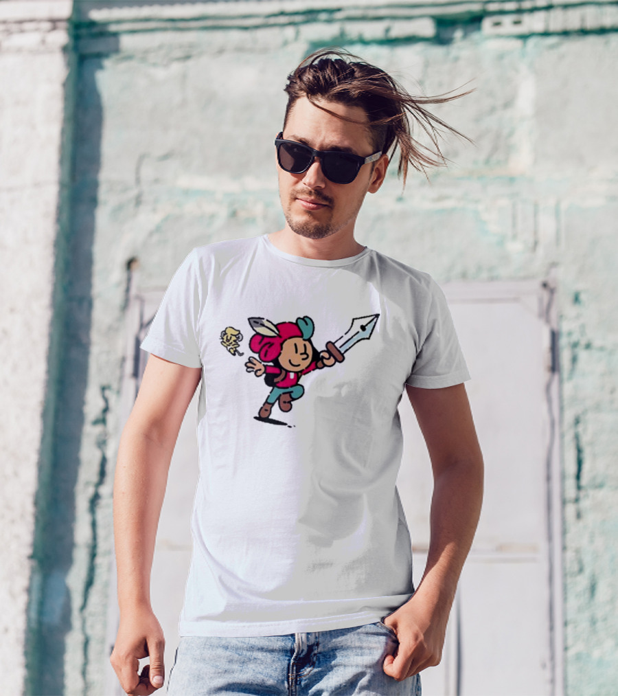 Devolver Digital The Plucky Squire 2024 Cartoon Character With Sword And Feathered Hat T-Shirt