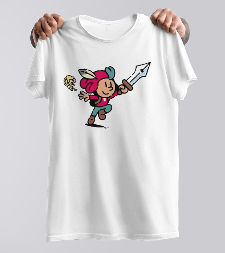Devolver Digital The Plucky Squire 2024 Cartoon Character With Sword And Feathered Hat T-Shirt