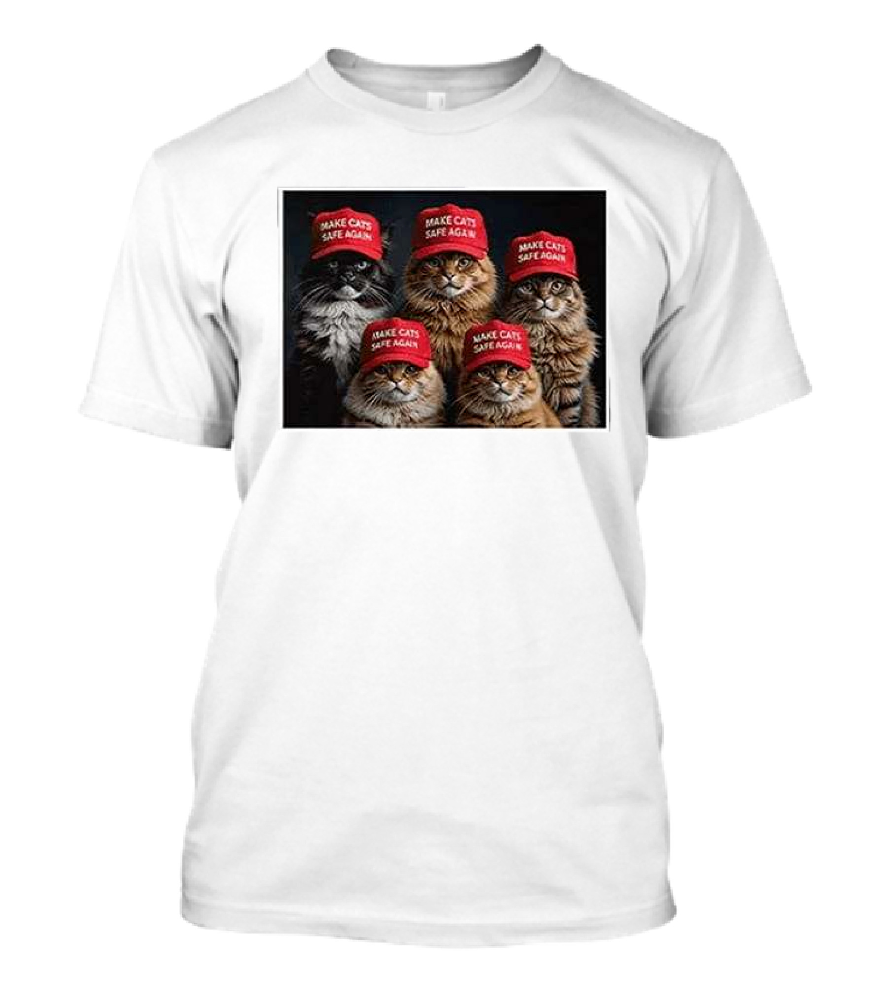 Donald Trump Make Cats Safe Again Red Hat 2024 Debate Cats Wearing Hats T-Shirt