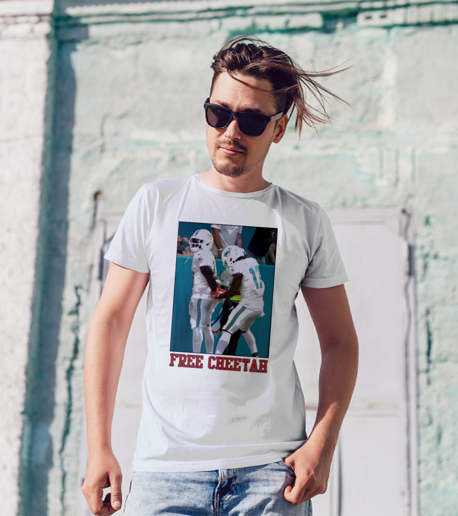 Free Cheetah Miami Dolphins Football Players T-Shirt