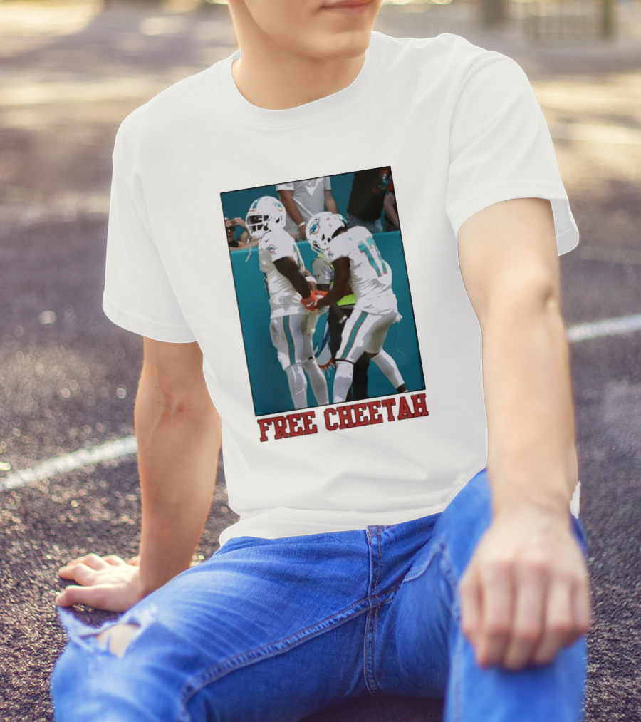 Free Cheetah Miami Dolphins Football Players T-Shirt