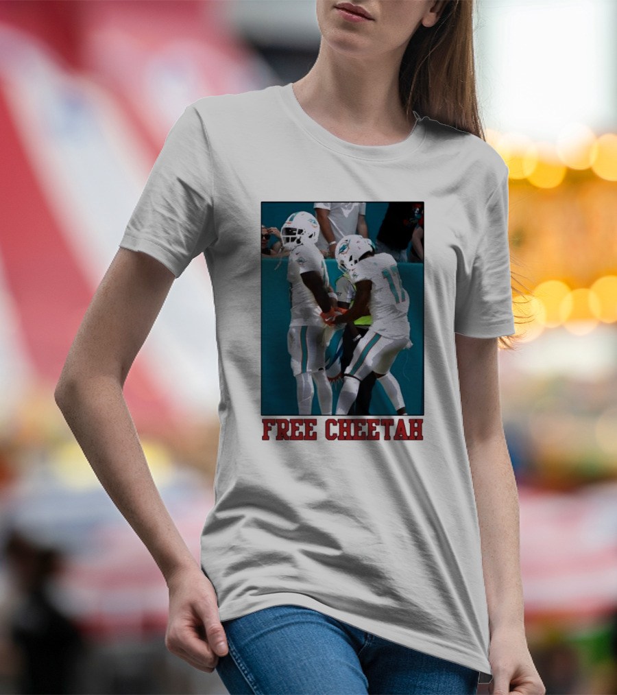 Free Cheetah Miami Dolphins Football Players T-Shirt