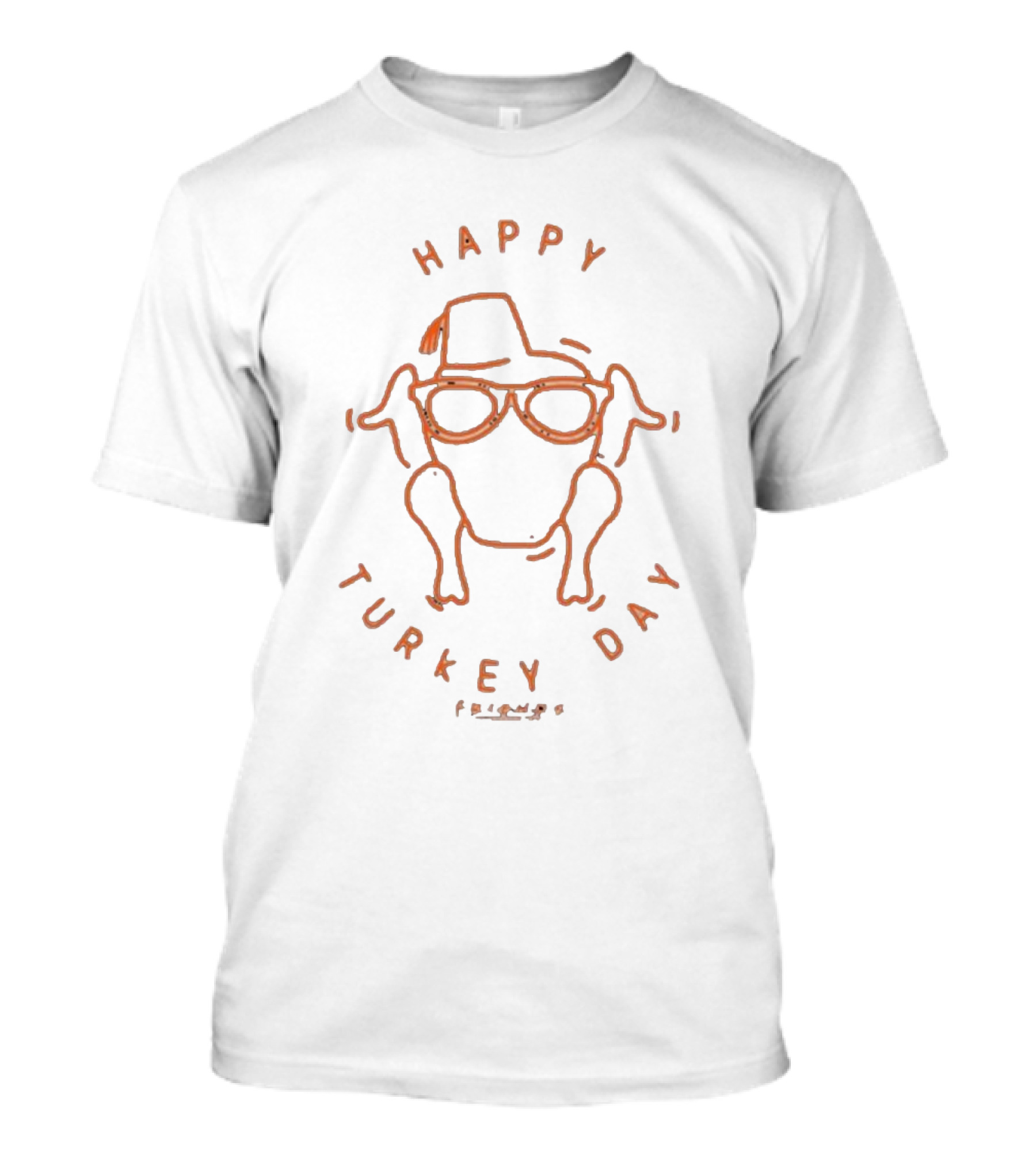 Friends Happy Turkey Day 2024 Turkey Glasses T-Shirt