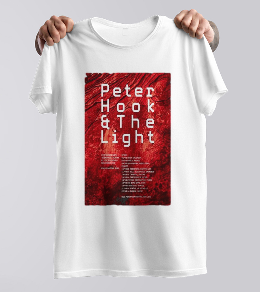 Peter Hook And The Light European Tour 2025 Spain France Performances T-Shirt