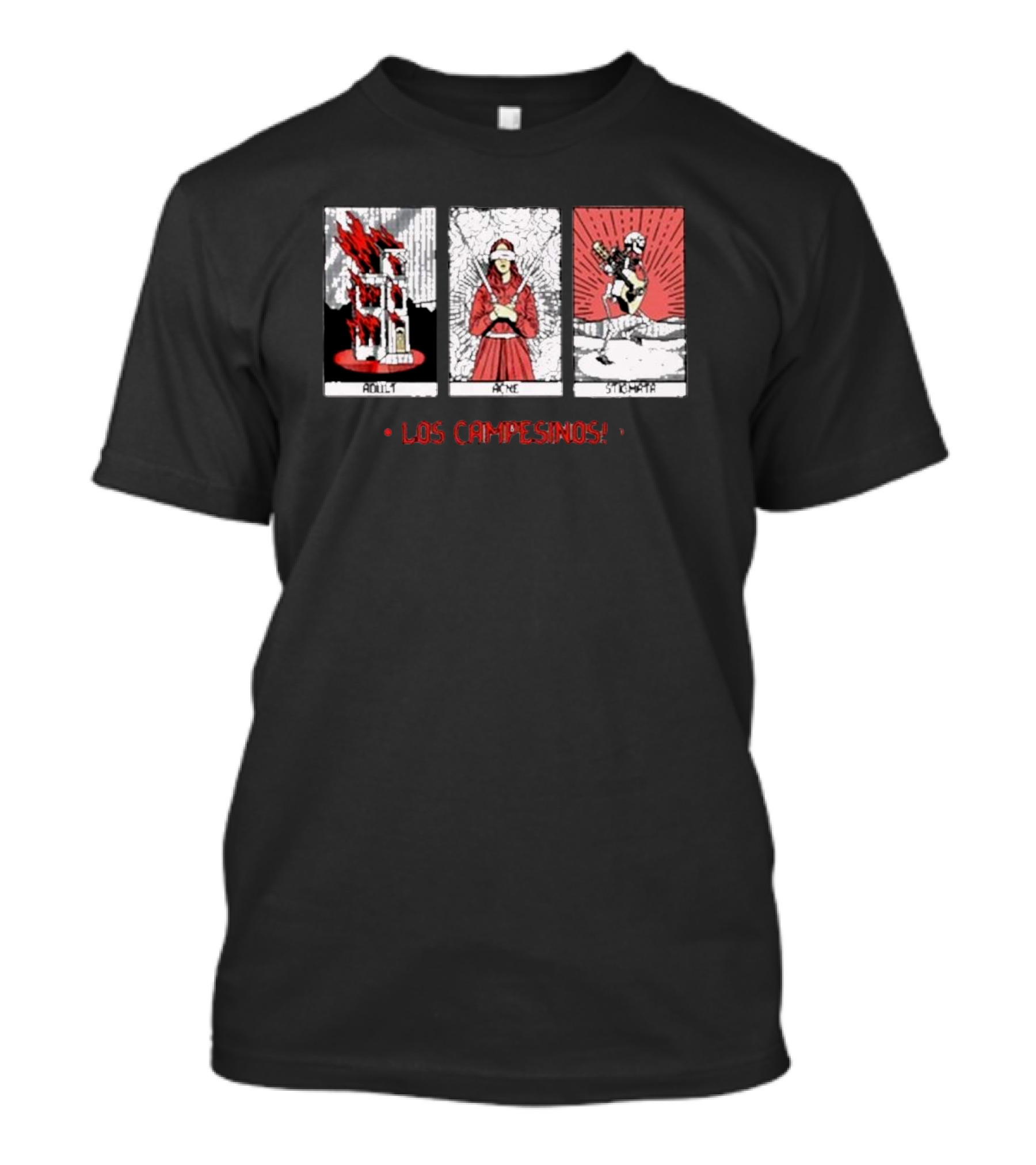 Los Campesinos Mortal Joy Tour Adult Acne Stigmata 2024 Tarot T-Shirt