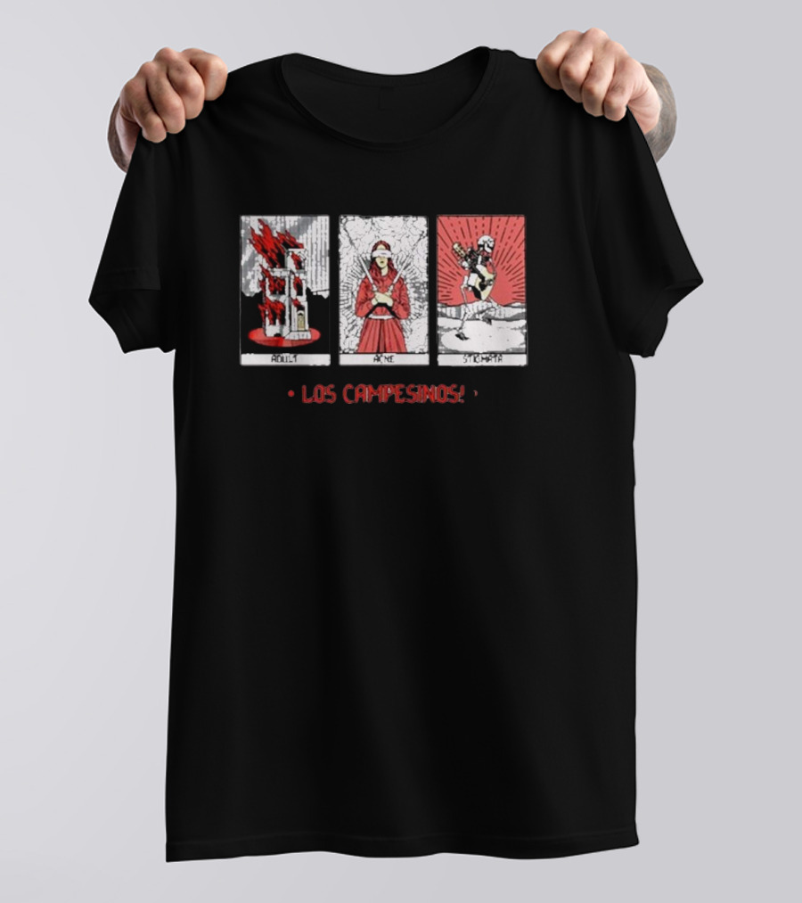 Los Campesinos Mortal Joy Tour Adult Acne Stigmata 2024 Tarot T-Shirt