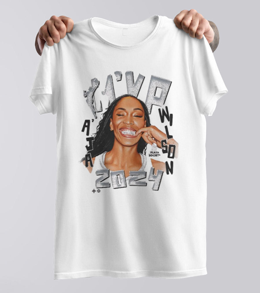 A’ja Wilson 2024 MVP Las Vegas Aces Playa Society WNBA T-Shirt
