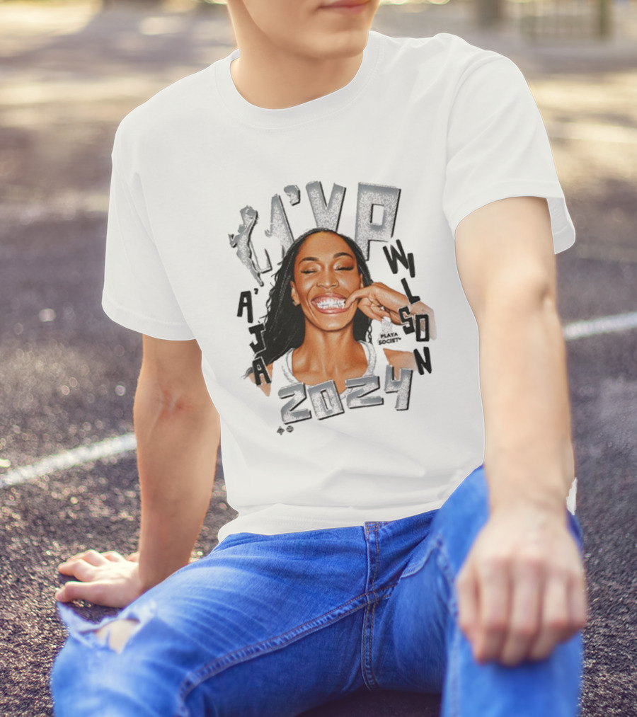 A’ja Wilson 2024 MVP Las Vegas Aces Playa Society WNBA T-Shirt