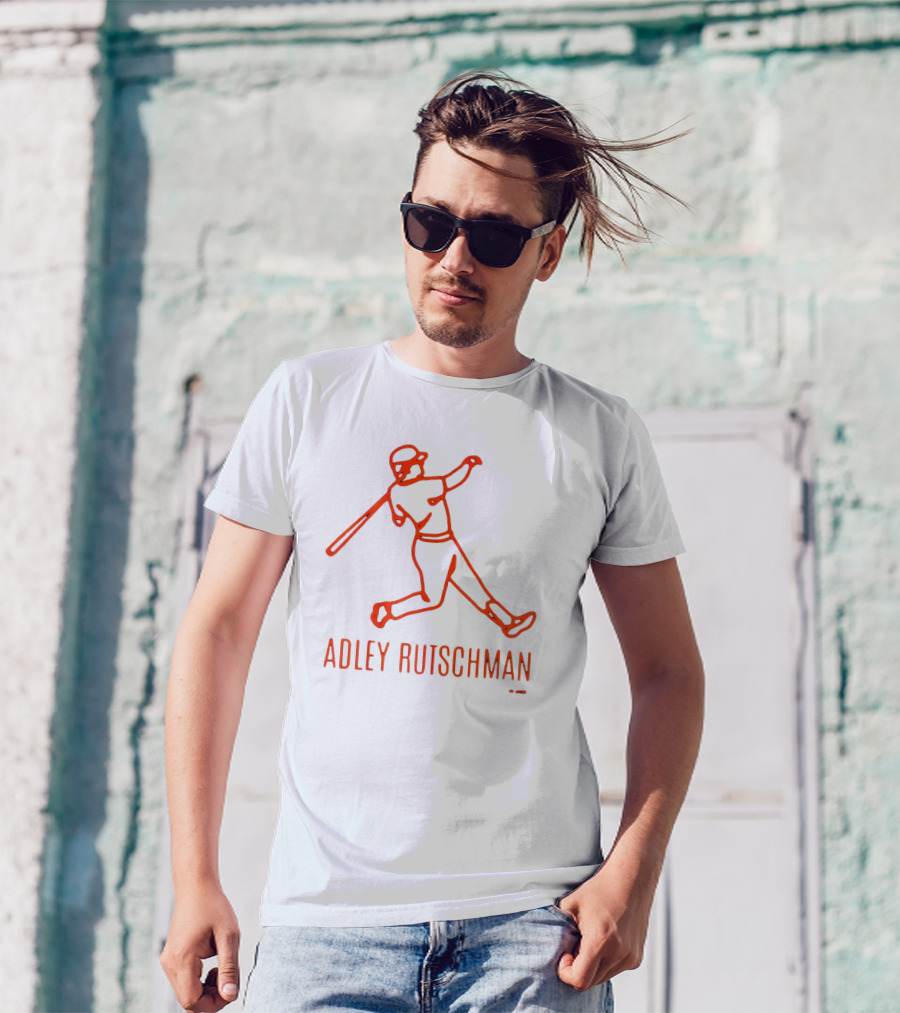 Adley Rutschman Lean Back Baltimore Orioles MLB Outline T-Shirt