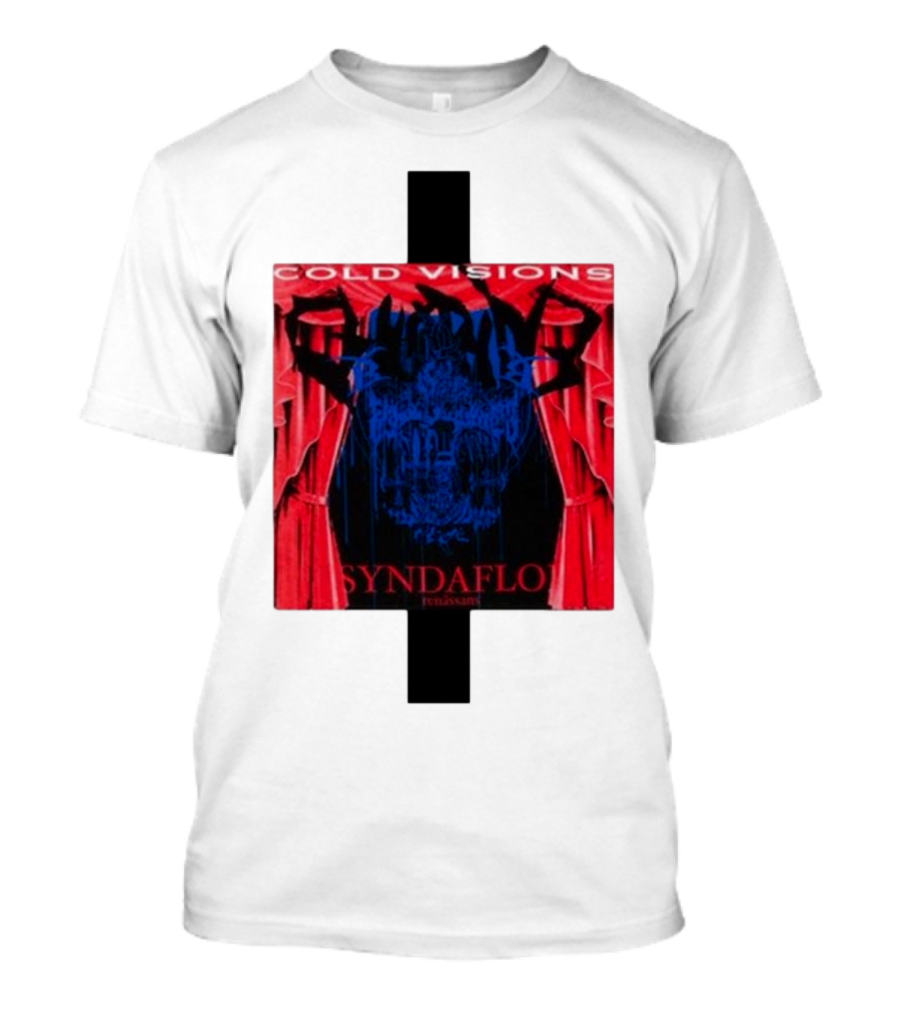 Cold Visions Syndaflod 2024 Red And Blue Dramatic Abstract T-Shirt