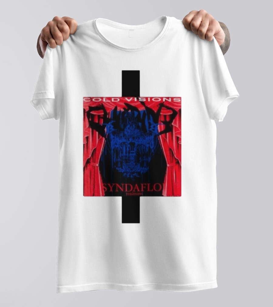 Cold Visions Syndaflod 2024 Red And Blue Dramatic Abstract T-Shirt