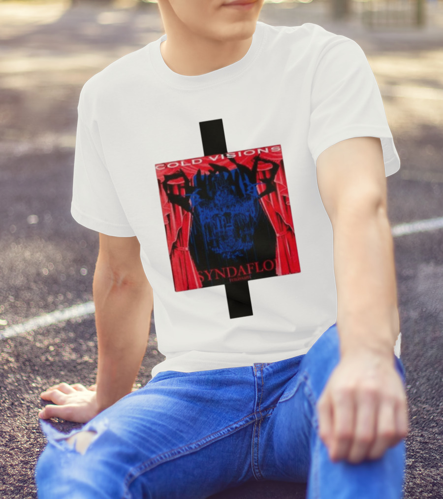 Cold Visions Syndaflod 2024 Red And Blue Dramatic Abstract T-Shirt