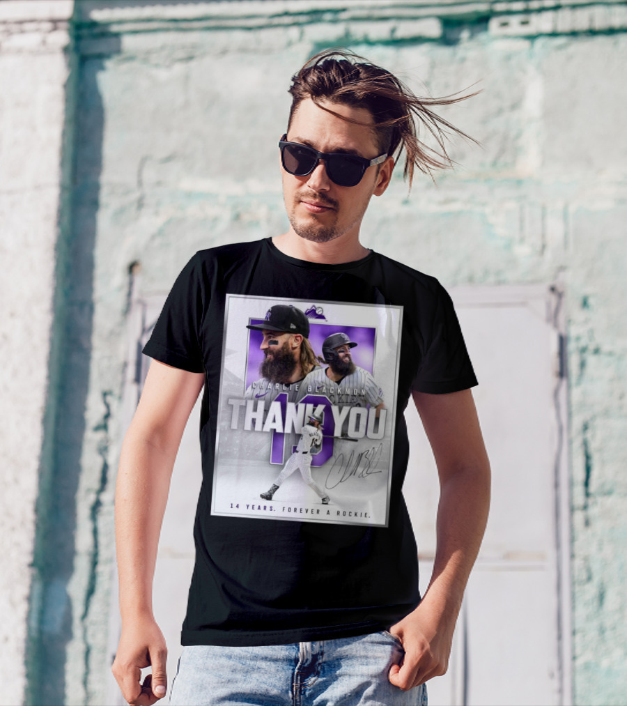 Charlie Blackmon Thank You 14 Years Forever A Rockie T-Shirt