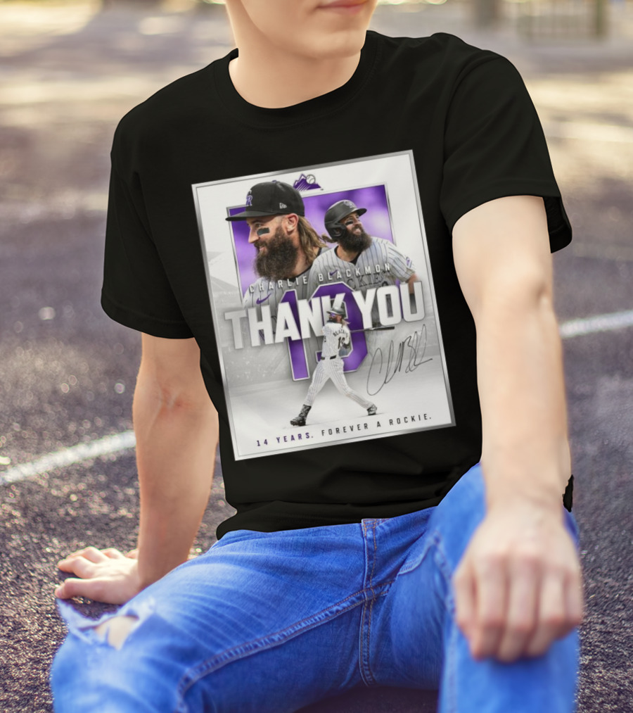 Charlie Blackmon Thank You 14 Years Forever A Rockie T-Shirt