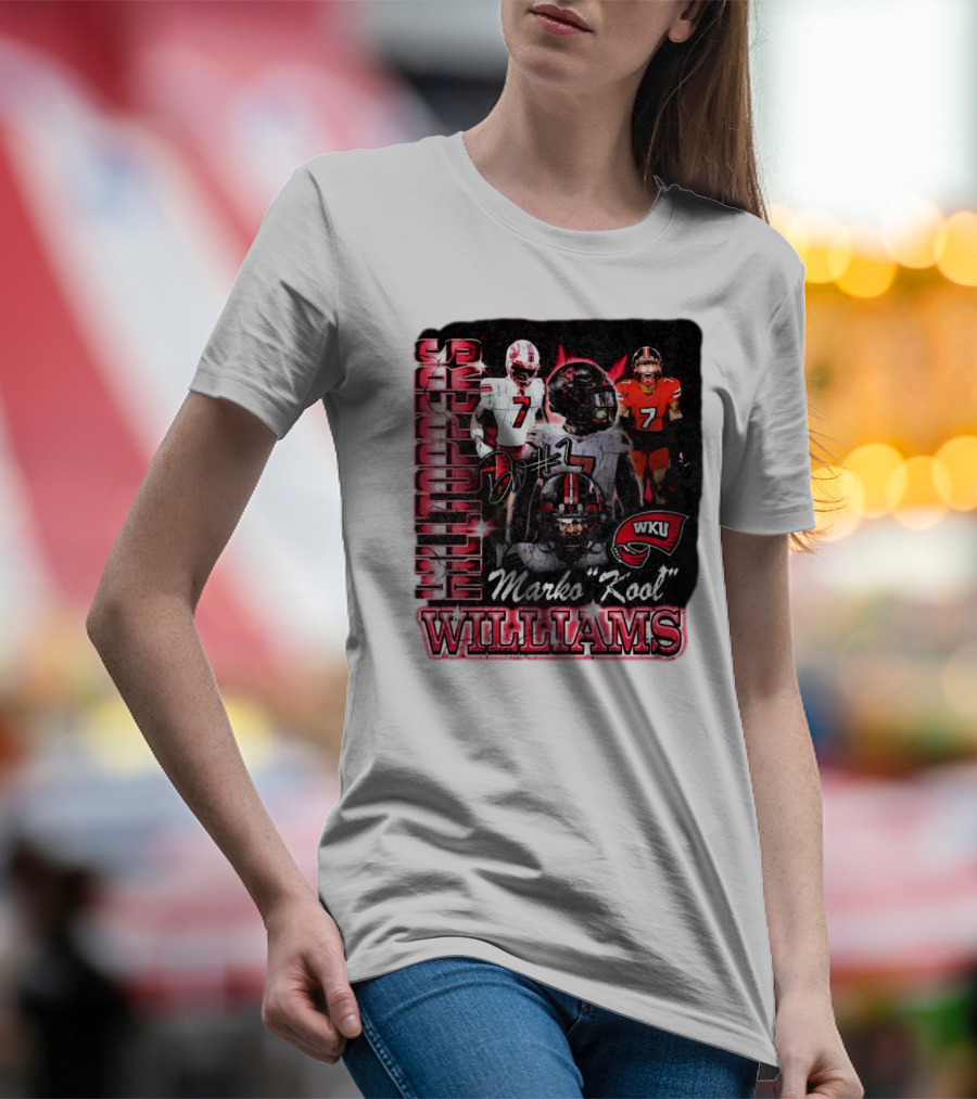 Hilltoppers WKU Marko Kool Williams 90s #7 Football T-Shirt