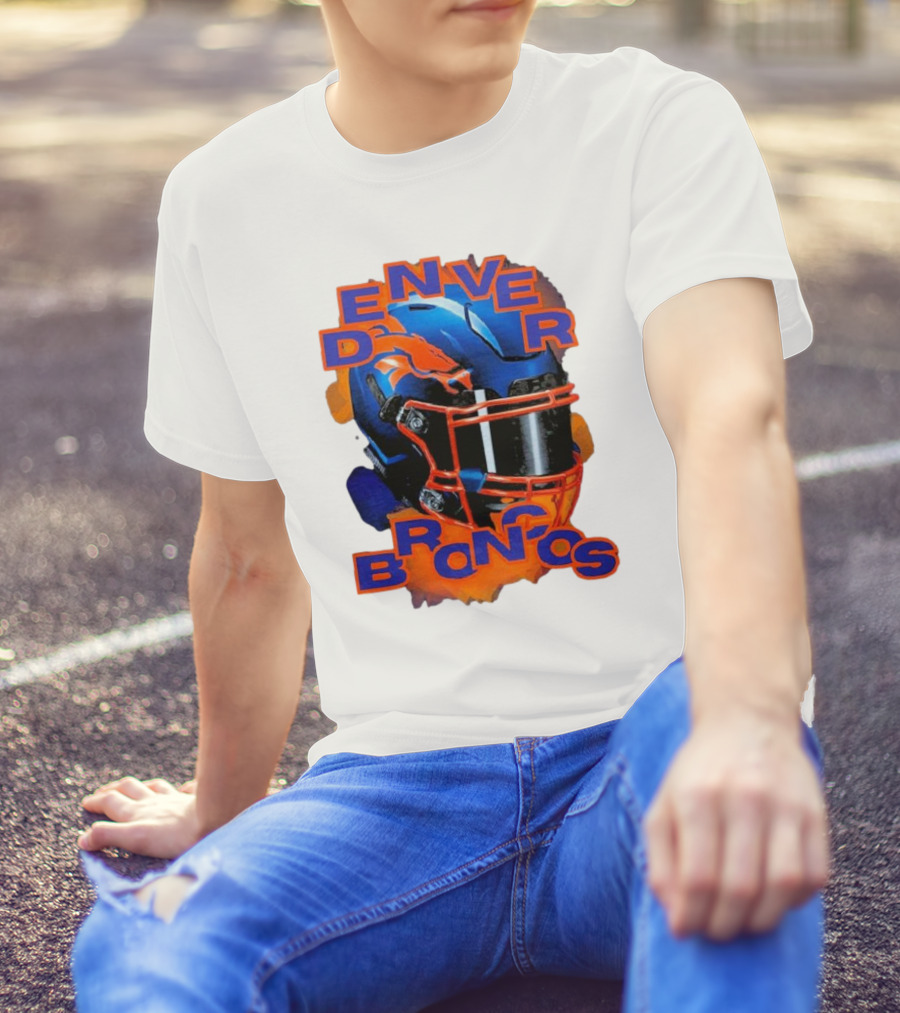 Denver Broncos Helmet Team Sports T-Shirt
