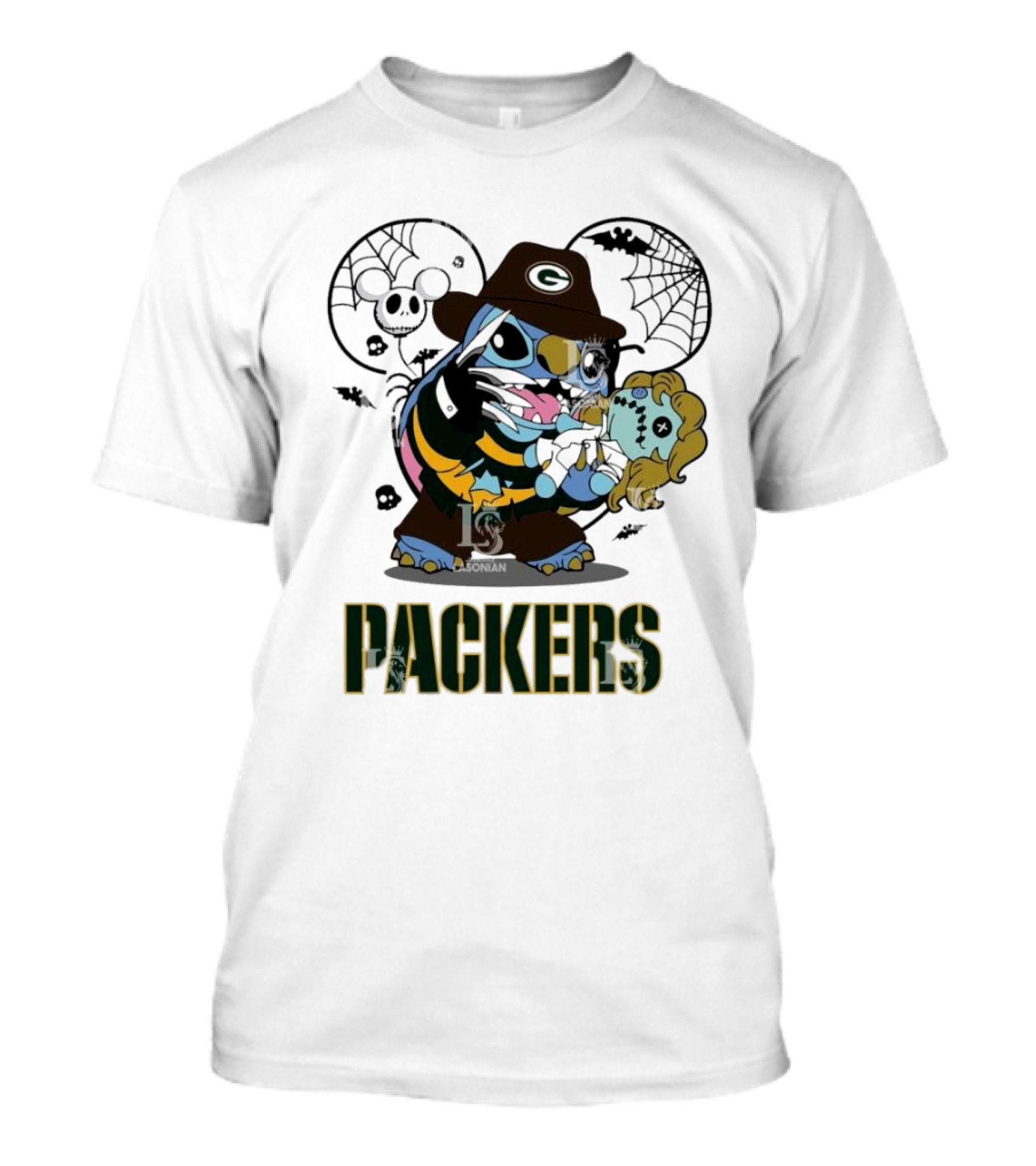 Green Bay Packers Stitch Freddy Krueger Halloween Packers T-Shirt