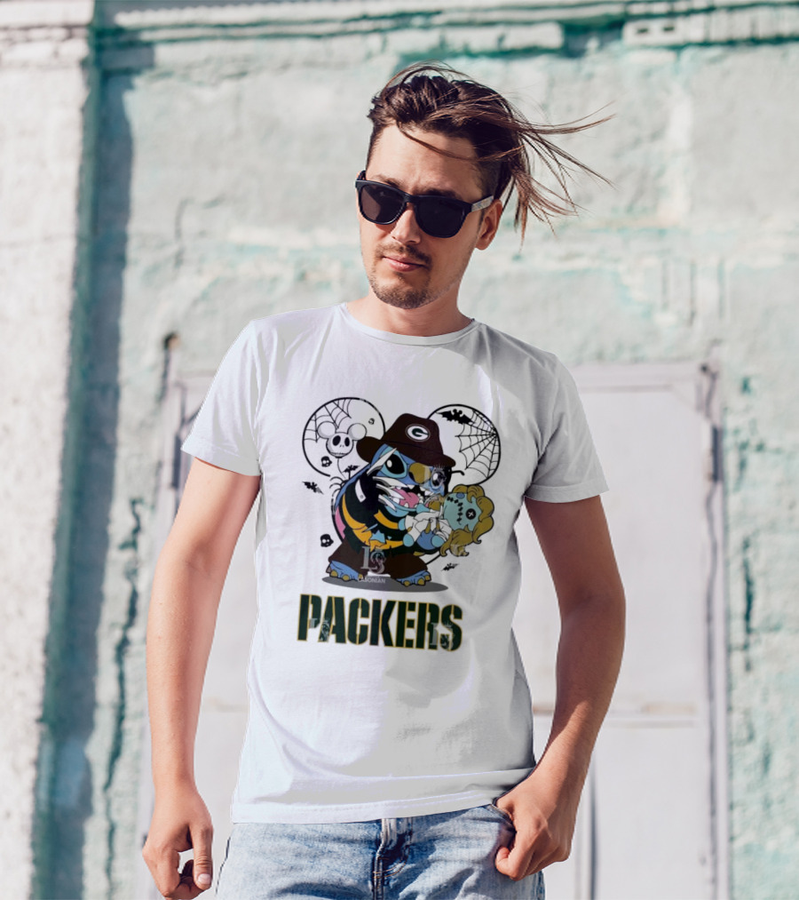 Green Bay Packers Stitch Freddy Krueger Halloween Packers T-Shirt