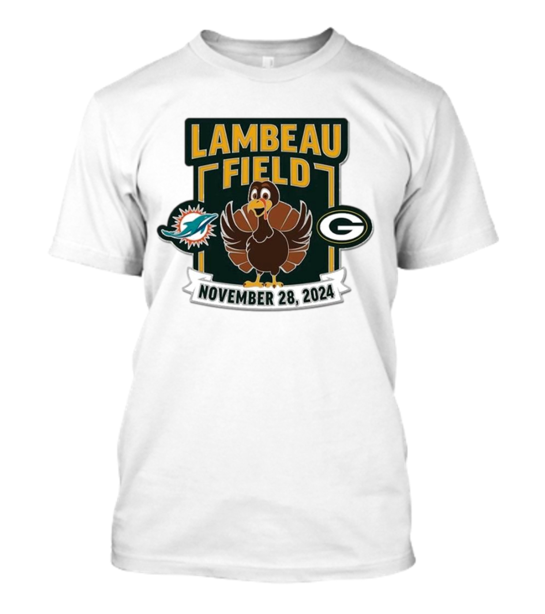 Green Bay Packers Vs Miami Dolphins Thanksgiving Game Lambeau Field November 28 T-Shirt