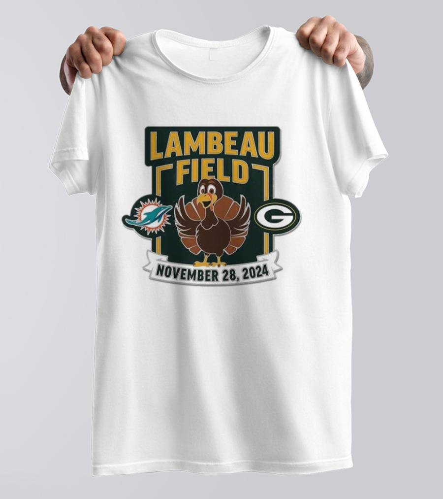 Green Bay Packers Vs Miami Dolphins Thanksgiving Game Lambeau Field November 28 T-Shirt