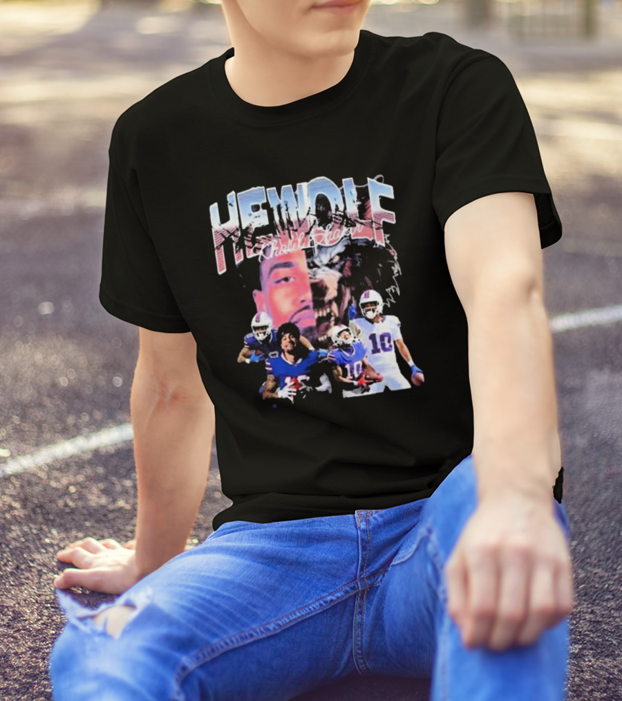 HeWolf Khalil Shakir Buffalo Bills NFL Players Wolf Fusion T-Shirt