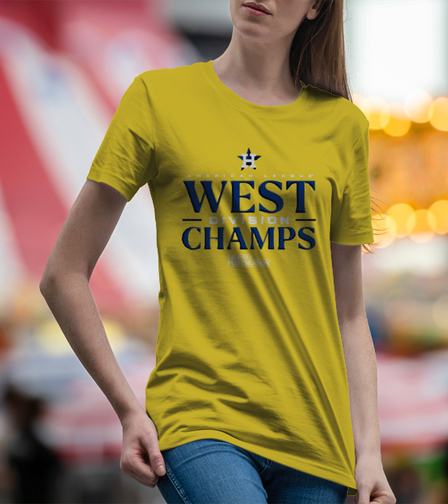 Houston Astros 2024 AL West Champs American League Postseason Locker Room T-Shirt