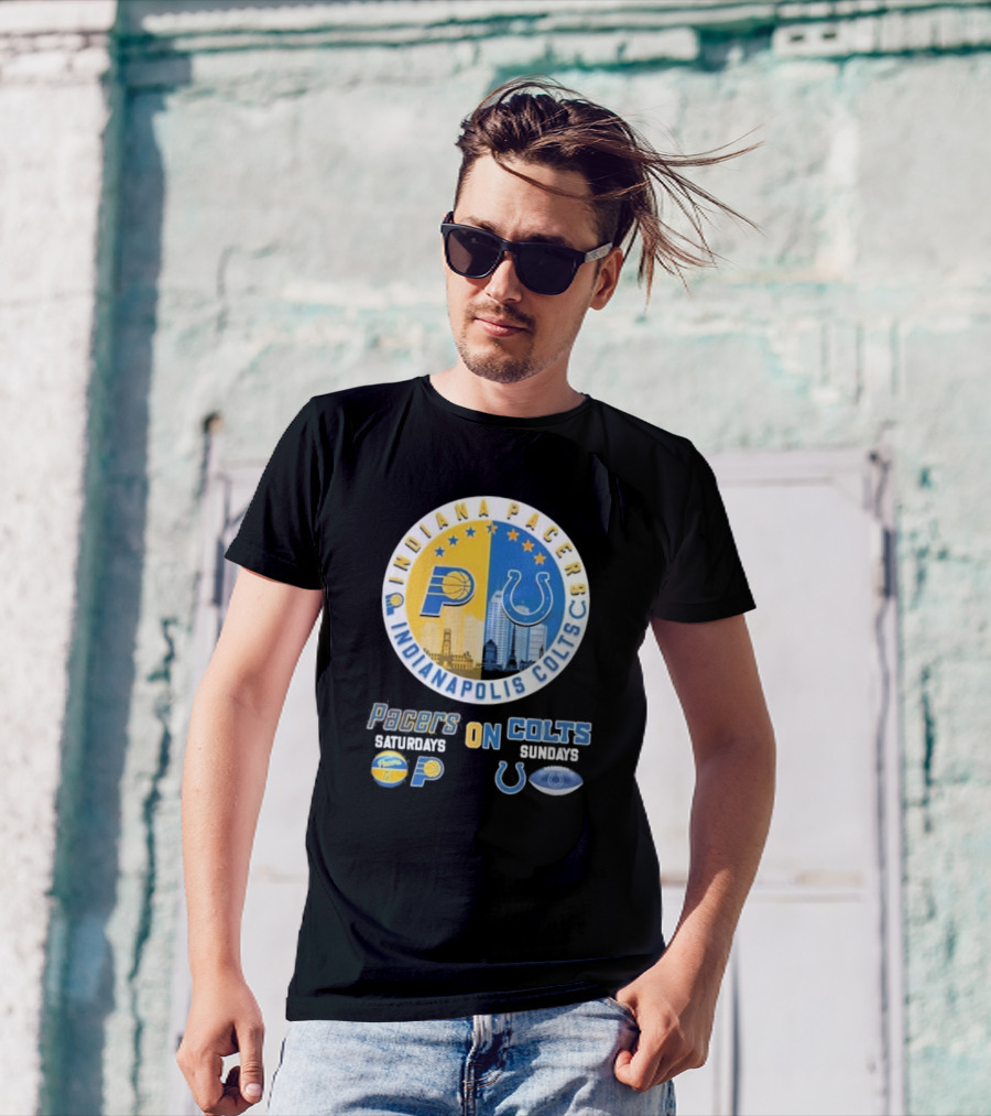 Indiana Pacers Indianapolis Colts Saturdays Pacers On Sundays Colts T-Shirt