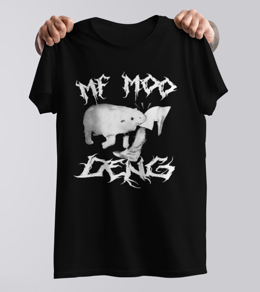 Jmcgg MF Moo Deng Polar Bear Kicking Boot Metal T-Shirt