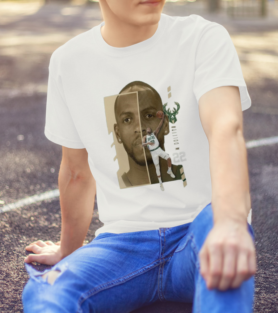 Khris Middleton Bucks Logo #22 Jump Pass Player Name And Number T-Shirt