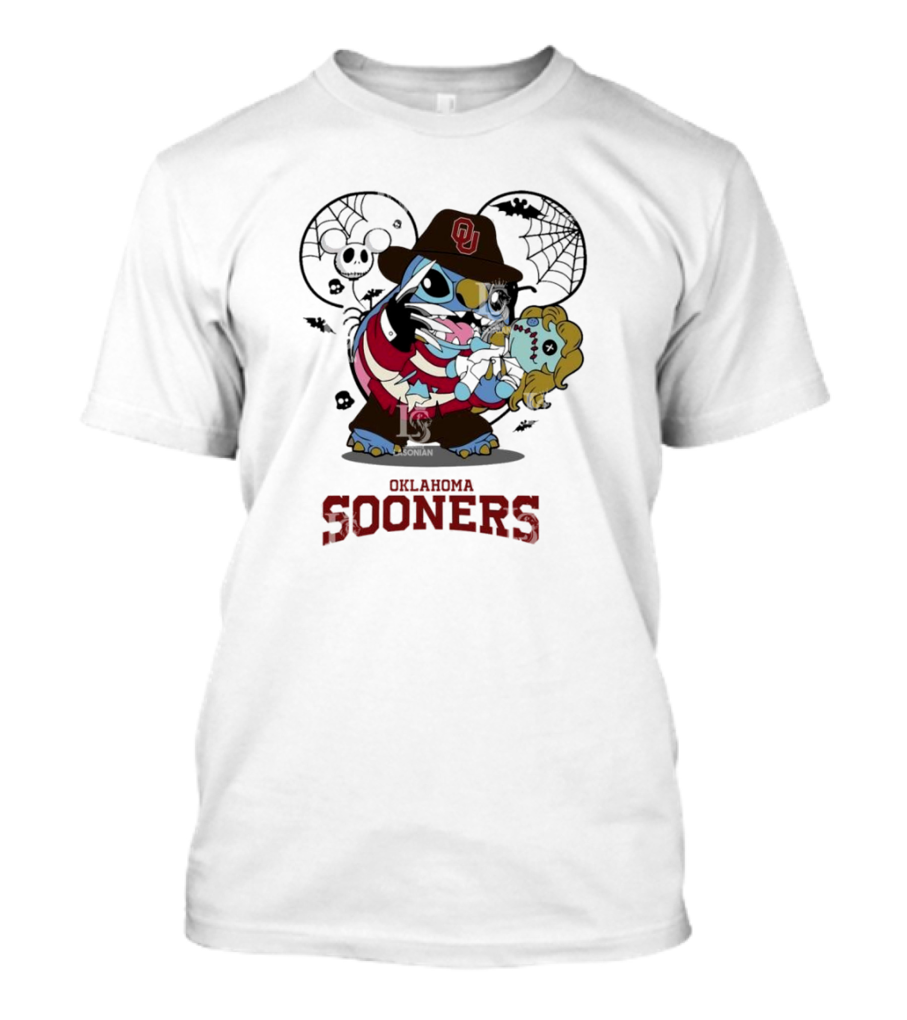 Oklahoma Sooners Stitch Freddy Krueger Halloween Mashup T-Shirt