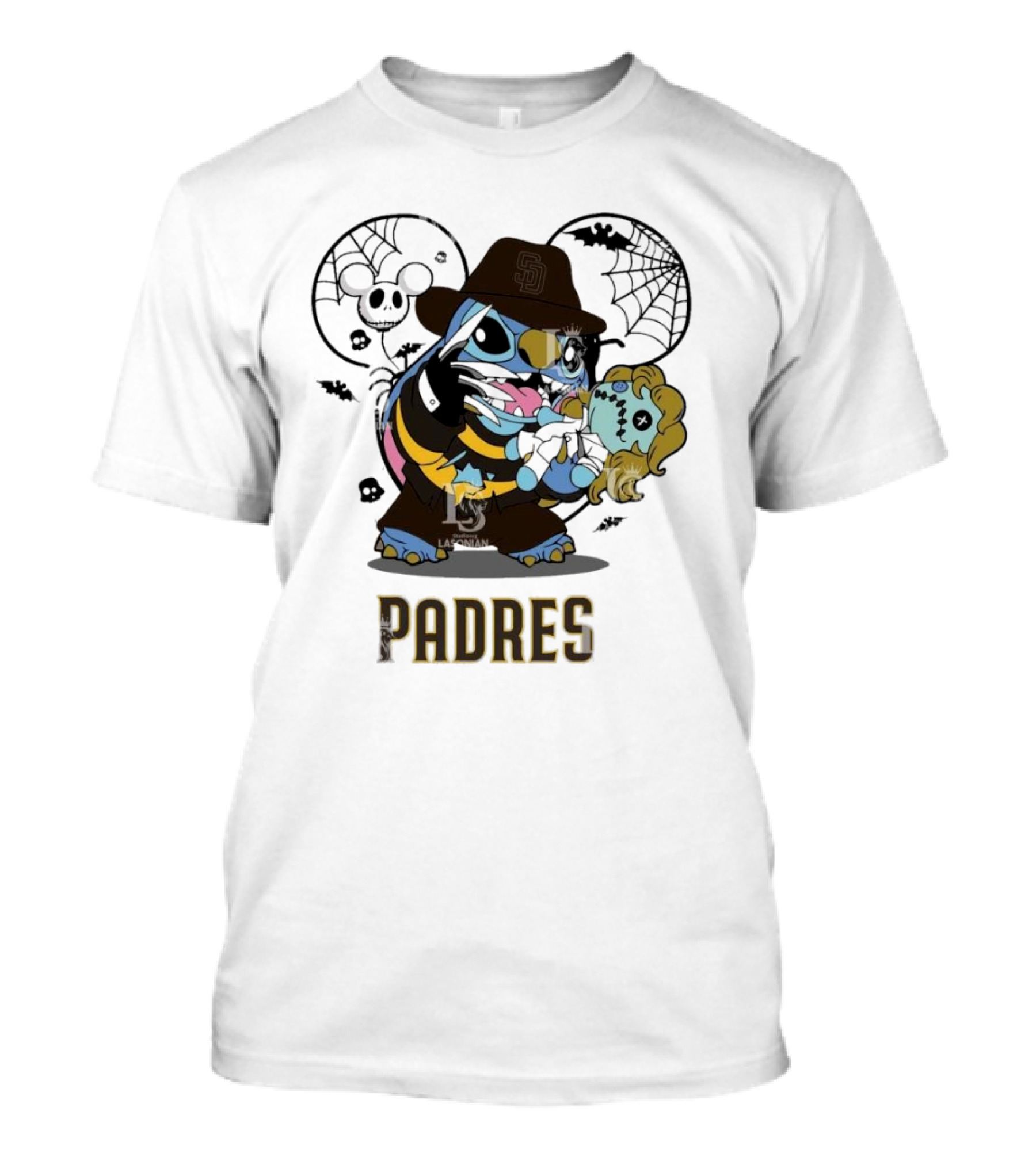 San Diego Padres Stitch Freddy Krueger Halloween Baseball Spooky Mashup T-Shirt