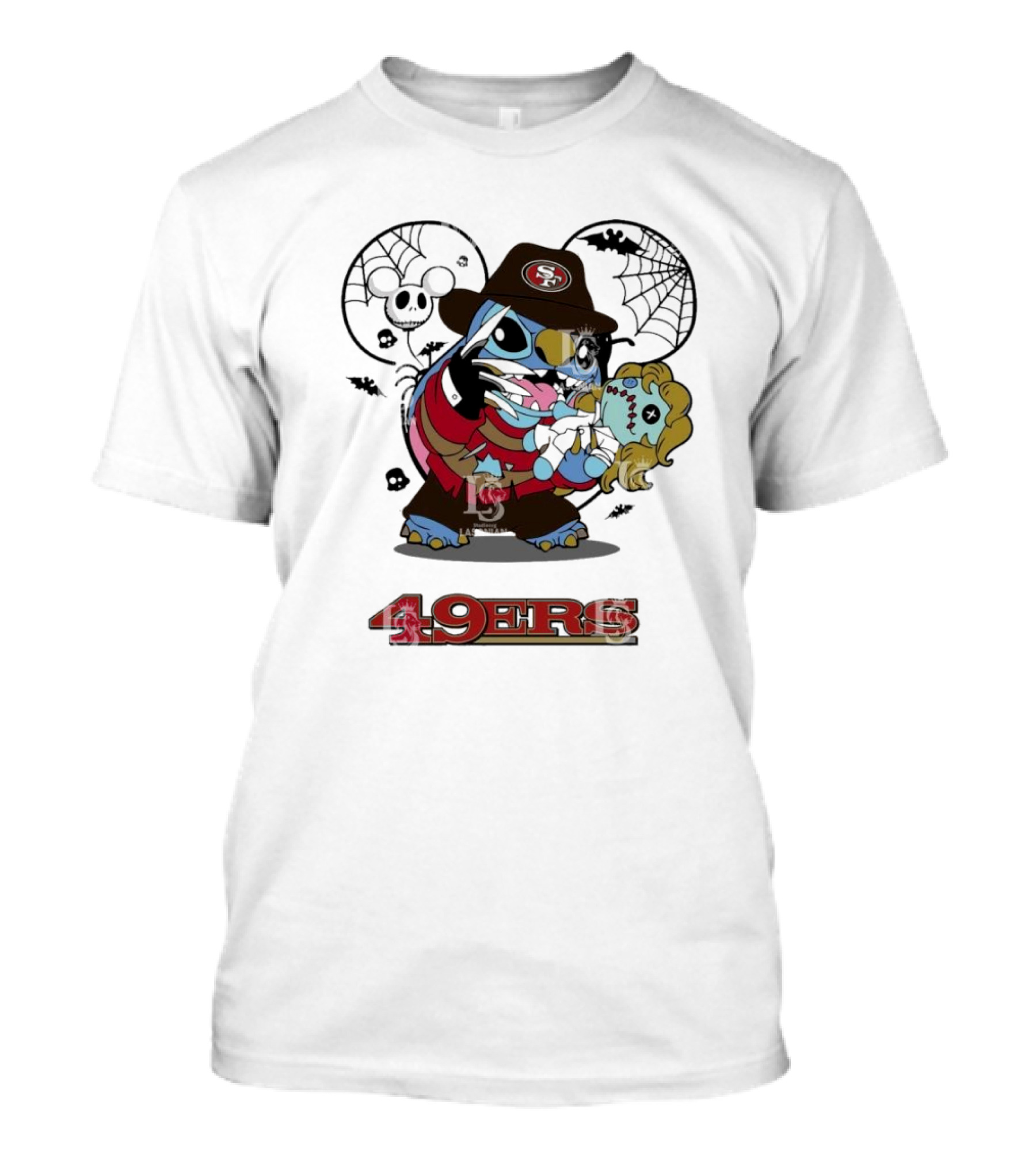 San Francisco 49ers Stitch Meets Freddy Krueger Halloween Combo T-Shirt