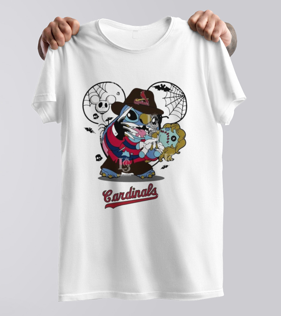 St Louis Cardinals Freddy Krueger Stitch Halloween Cardinals T-Shirt