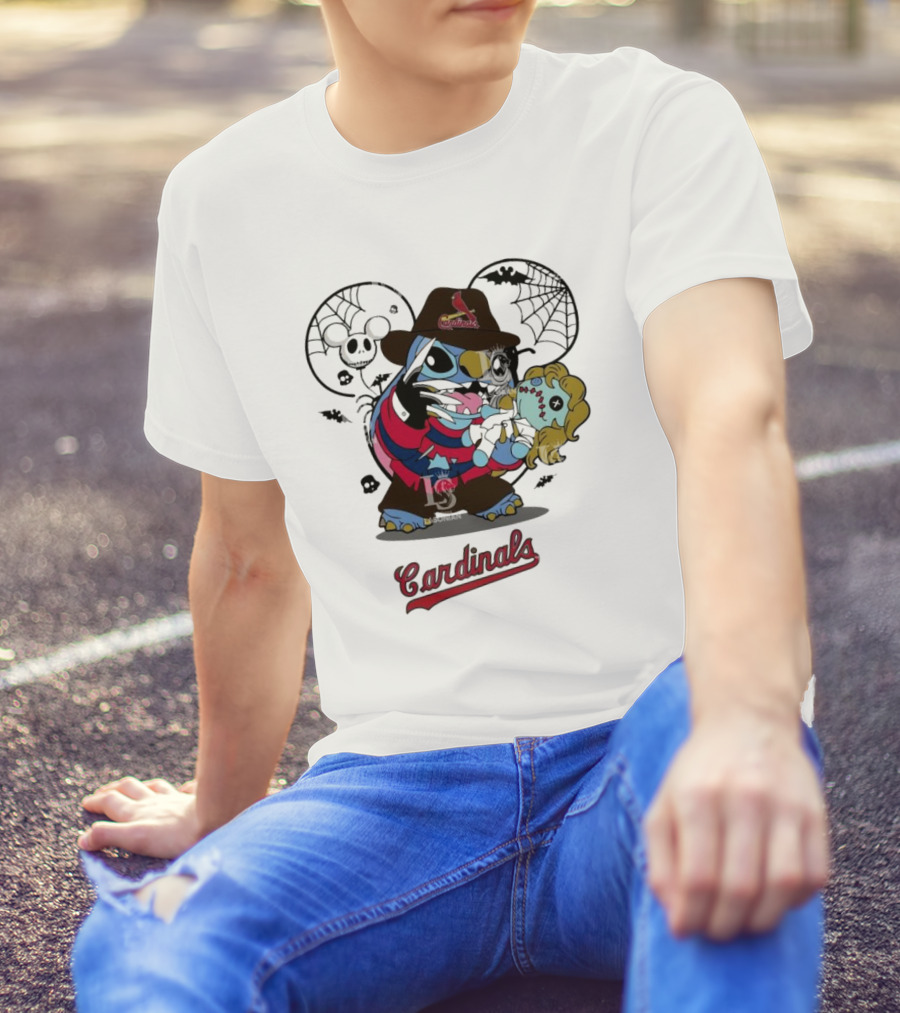 St Louis Cardinals Freddy Krueger Stitch Halloween Cardinals T-Shirt