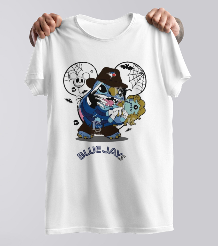 Toronto Blue Jays Halloween Stitch Freddy Krueger Mashup T-Shirt