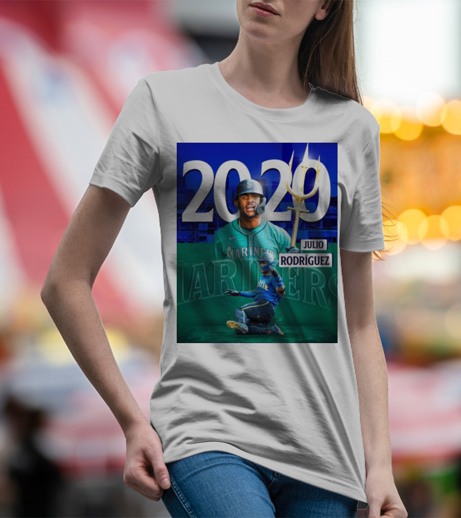 Julio Rodríguez Mariners 20 HR 20 SB Seattle Achievement T-Shirt