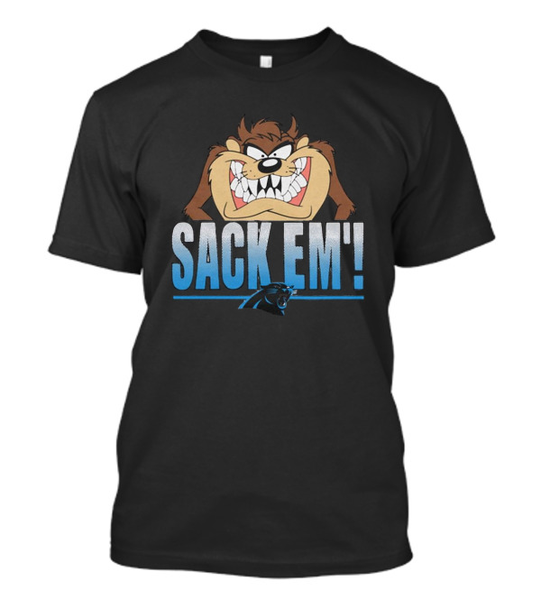 Looney Tunes Taz Sack Em’ Carolina Panthers NFL T-Shirt