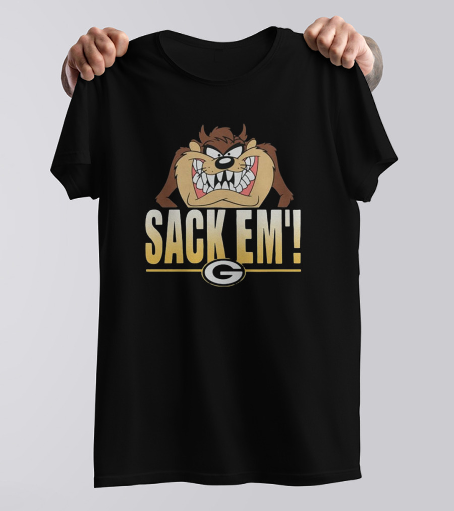 Looney Tunes Taz Sack Em Green Bay Packers NFL T-Shirt