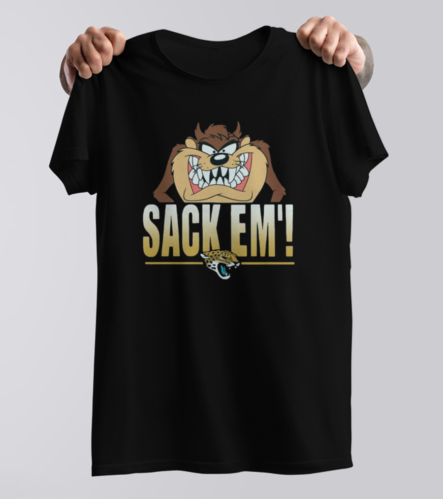Looney Tunes Taz Sack Em’ X Jacksonville Jaguars 2024 NFL T-Shirt