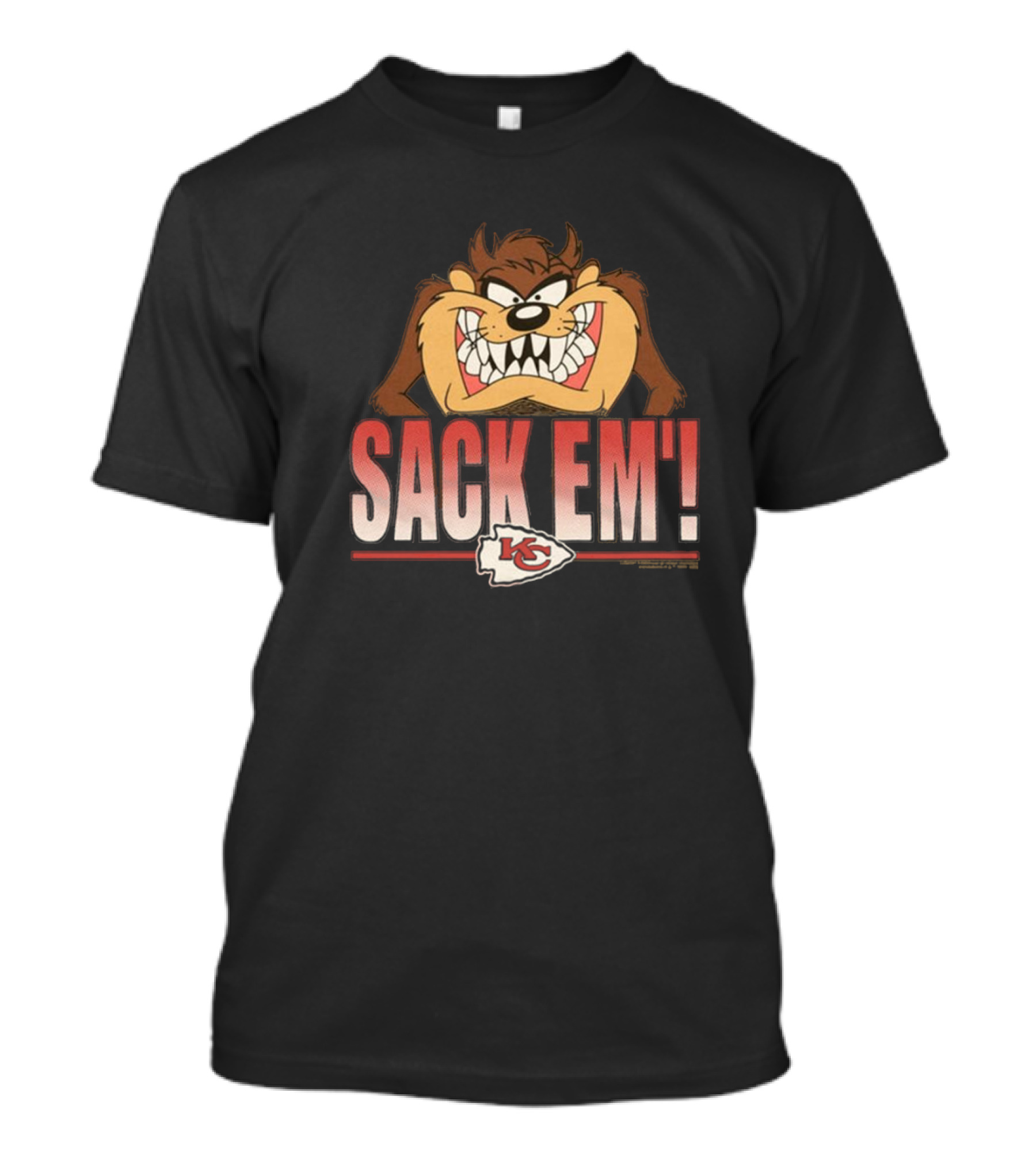 Looney Tunes Taz Sack Em Kansas City Chiefs NFL T-Shirt