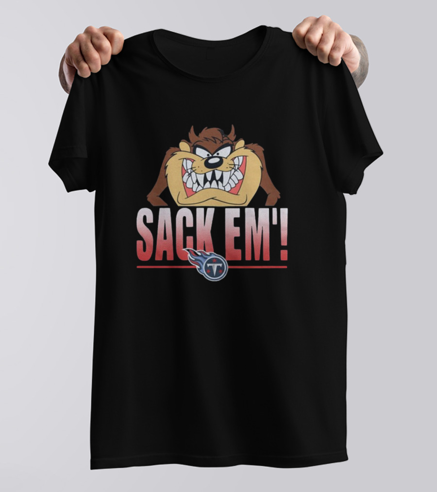 Looney Tunes Taz Sack Em Tennessee Titans NFL T-Shirt