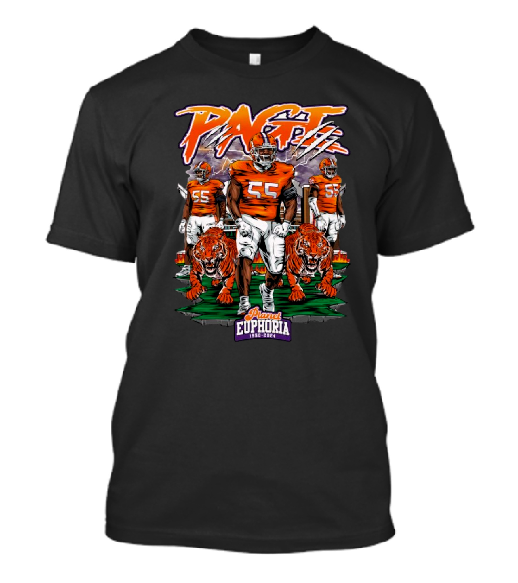 Pagt 55 Planet Euphoria 1980-2024 Clemson Tigers T-Shirt