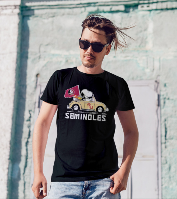 Peanuts Snoopy And Woodstock Florida State Seminoles FSU Car Seminoles T-Shirt