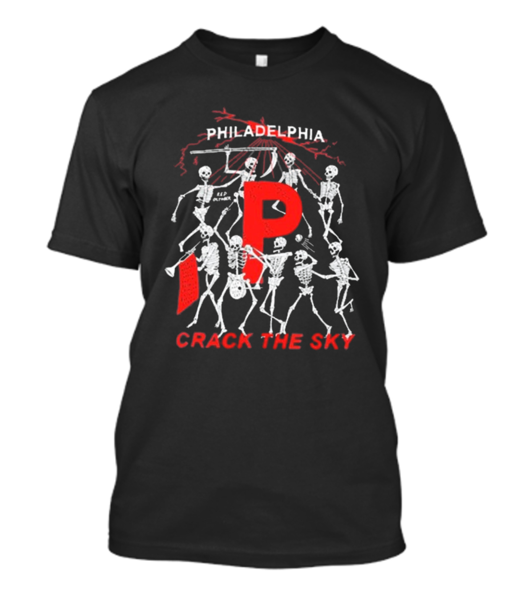 Philadelphia Red October Crack The Sky Skeletons T-Shirt
