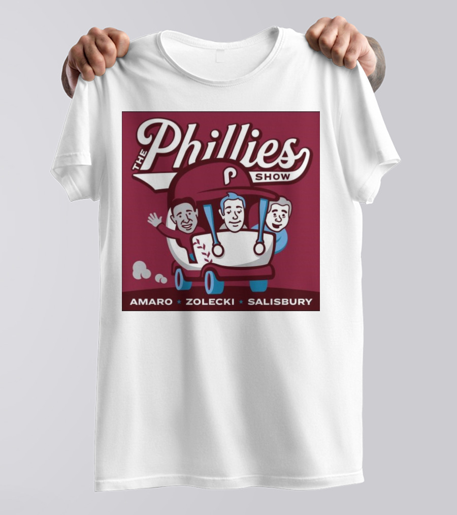 The Phillies Show Amaro Zolecki Salisbury Golf Cart T-Shirt