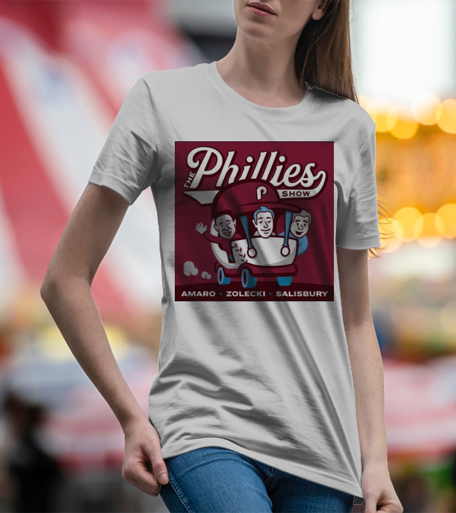 The Phillies Show Amaro Zolecki Salisbury Golf Cart T-Shirt
