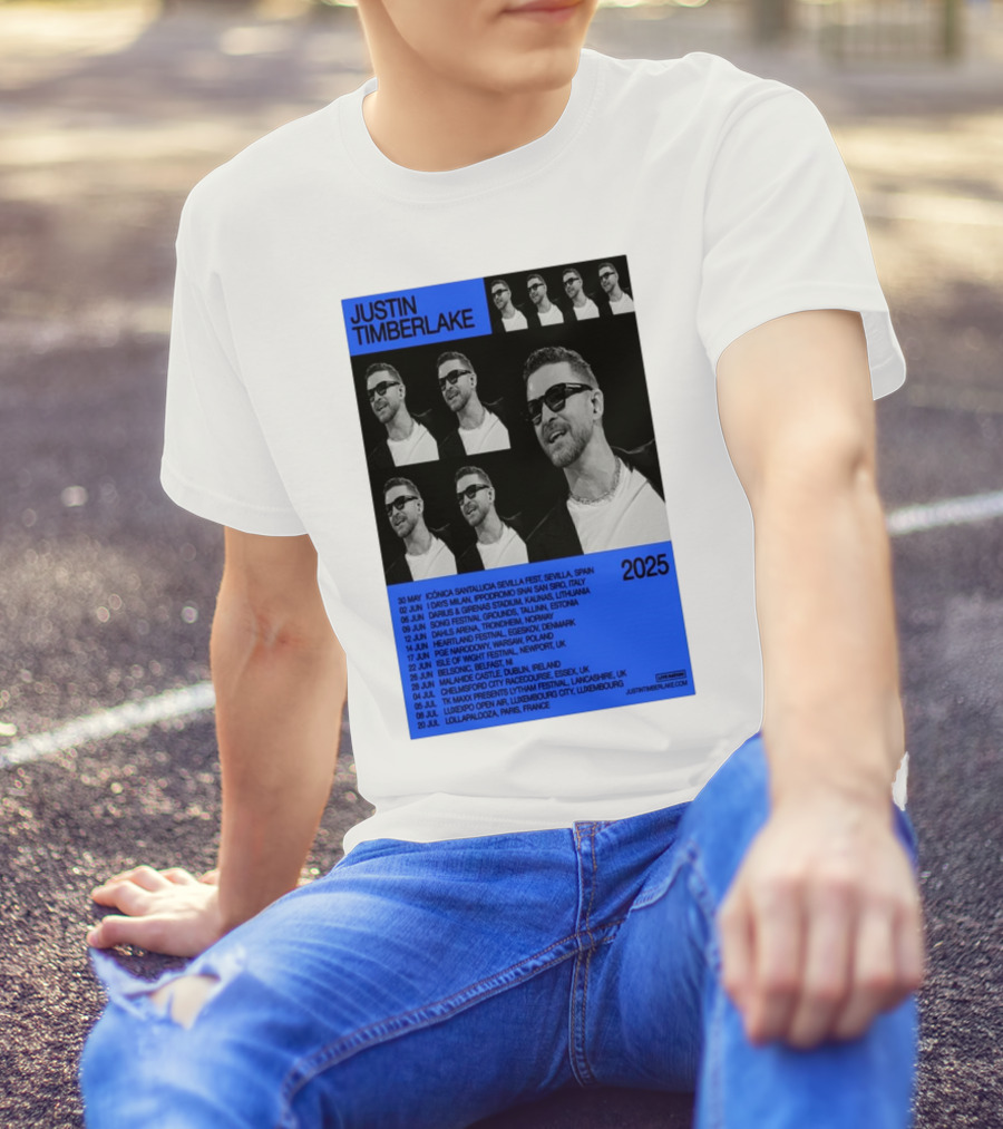 Justin Timberlake Europe Tour 2025 Concert Dates And Locations T-Shirt