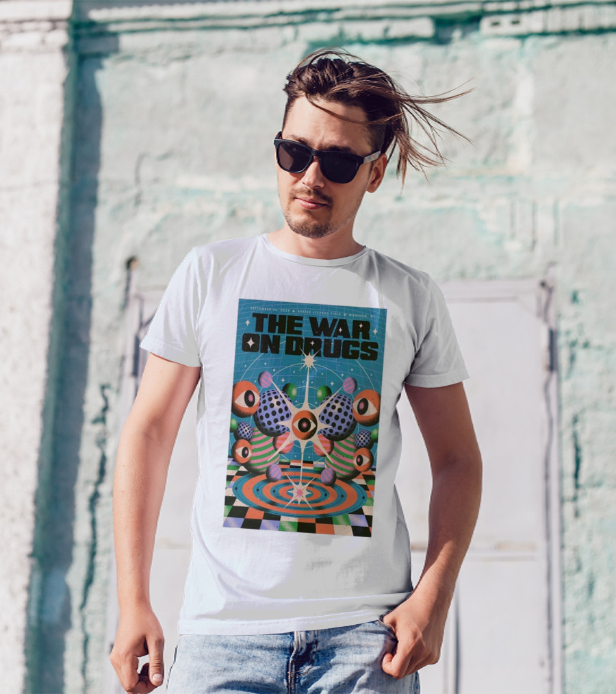 The War On Drugs September 26 2024 Breese Stevens Field Madison WI Psychedelic Tour T-Shirt